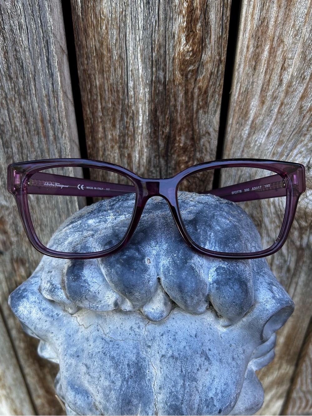 Salvatore Ferragamo Vintage Eyeglass Cat Eye Frames Purple Floral Chetah F2778
